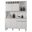 Kit Cozinha Compacta 130cm com 6 Portas e 1 Gaveta Nicole Branco - Pallazio Kit Cozinha Compacta 130cm com 6 Portas e 1 Gaveta Nicole Branco - Pallazio