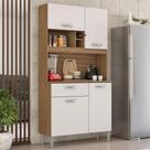 Kit Cozinha Compacta 4 Portas 1 Gaveta Malta D02 Amendola/Branco - Mpozenato