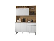 Kit Cozinha Compacta Alice 130cm C/6 Portas 1 Gaveta - AM/BC - Ajl Móveis Kit Cozinha Compacta Alice 130cm C/6 Portas 1 Gaveta - AM/BC - Ajl Móveis