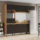 Kit Cozinha Compacta Ambiente B107 Nature Preto Hp Briz