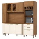 Kit Cozinha Compacta BC01127 10 Portas com Painel Nature Off White Briz