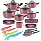 Kit Cozinha Conjunto de Panelas 13 Pçs + Jogo de Facas Color