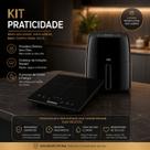 Kit Cozinha: Cooktop Indução 1 Boca 127V e Airfryer Digital HQ 4,8L