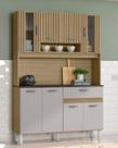 KIT COZINHA CORAL 8 portas DAMASCO RIPADO/OFF WHITE