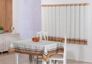 Kit Cozinha Cortina 140cm X 200cm + Toalha De Mesa 6 Lugares