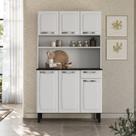 Kit Cozinha de Aço Compacta 6 Portas 1 Gaveta Itatiaia Armário Organizador Branco Kit Cozinha de Aço Compacta 6 Portas 1 Gaveta Itatiaia Armário Organizador Branco