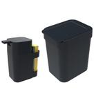 Kit Cozinha Dispenser Porta Detergente + Lixeira 2,5 Litros - Soprano