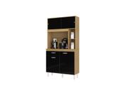 Kit Cozinha Duda 90cm - Damasco/Preto Kit Cozinha Duda 90cm - Damasco/Preto