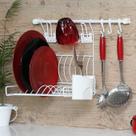 Kit Cozinha Escorredor Louça Suspenso Porta Temperos Branco
