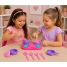 Kit Cozinha Fogãozinho Infantil Completo Com Panelinhas e utensilios de Cozinha Brincar Educativa Pa