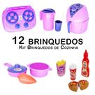 Kit Cozinha Infantil Air Fryer Fogão Panela Comida Copo 12pç
