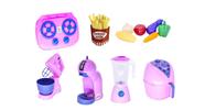 Kit Cozinha Infantil Airfryer Bate Cafetei Liqui fogão 14 PÇ