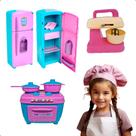 Kit Cozinha Infantil Brinquedo C/ Geladeira Fogão Batedeira