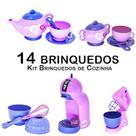 Kit Cozinha Infantil Bule Xícara Batedeira Cafeteira 14pç