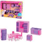 Kit cozinha infantil com geladeira + fogao e acessorios judy home 9 pecas na caixa - SAMBA TOYS