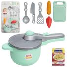 Kit cozinha infantil com panela de pressao tabua e acessorios vintage play toys collection 8 pecas