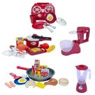 Kit Cozinha Infantil Comida Frigideira Panela de Pressão 34p