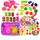 Kit Cozinha Infantil Frigideira Frutas De Cortar Brinquedo Velcr Crec Crec Brinquedos Meninas