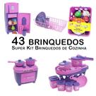 Kit Cozinha Infantil Geladeira Fogão Panela Escorredor 43pç