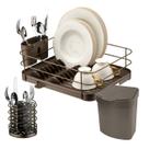 Kit Cozinha Lixeira 2,5L + Porta Talher + Escorredor De Louça Bandeja Cor Café - Future Kit Cozinha Lixeira 2,5L + Porta Talher + Escorredor De Louça Bandeja Cor Café - Future
