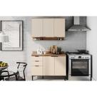 Kit Cozinha Modulada 2 Peças Alpha (1Aéreo+1Balcão) C2P53 Freijo/Off White-Carraro