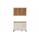 Kit Cozinha Modulada 2 Peças Sauvignon (1Aéreo+1Balcão) C2P61 Amendoa/Off White-Ronipa
