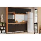Kit Cozinha Modulada 4 Peças B107 c/ 7 Portas e 2 Gavetas 225cm Nature/Preto - Henn