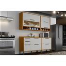 Kit Cozinha Modulada 4 Peças Syrah (2Aéreos+2Balcões) C4P04 Amendoa/Off White - Ronipa