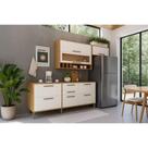 Kit Cozinha Modulada 4 Peças Syrah (2Aéreos+2Balcões) C4P248 Amendoa/Branco - Ronipa