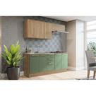 Kit Cozinha Modulada 5 Peças Botanic (2Aéreos+2Balcões+1Complemento) s/Pia M665 Nogueira/Verde Oliva - Kappesberg