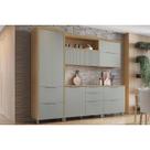 Kit Cozinha Modulada 5 Peças Marquesa (2Aéreos+2Balcões+1Paneleiro) C6P40 Nature/Verde - Nesher
