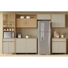 Kit Cozinha Modulada 6 Peças Condessa (3Aéreos+2Balcões+1Paneleiro) C6P93 Carvalho/Cinza - Nesher