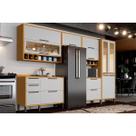 Kit Cozinha Modulada 6 Peças Syrah (3Aéreo+2Balcões+1Paneleiro) 6P01 Amendoa/Off White - Ronipa