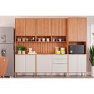 Kit Cozinha Modulada 7 Peças (2Aéreos+2Balcões+1Paneleiro+2Complementos) CZ011 Freijo/Off White - MGM