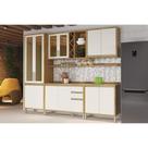 Kit Cozinha Modulada 7 Peças Tempranillo (2Aéreos+2Balcões+1Cristaleira+2Complementos) C7P77 Amendoa/Off White - Ronipa