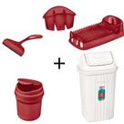 KIT COZINHA NOVA- ESCORREDOR DE LOUÇA- ESCORREDOR DE TALHERES-RODINHO DE PIA- LIXEIRINHA PEQUENA-lIXEIRA BASCULANTE 10 L