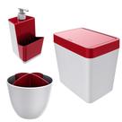 Kit Cozinha Pia Porta Dispenser Detergente + Lixeira 5L + Escorredor Talheres - Branco Crippa Kit Cozinha Pia Porta Dispenser Detergente + Lixeira 5L + Escorredor Talheres - Branco Crippa