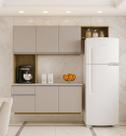 Kit Cozinha Suspensa Mel com Balcão 180cm Damasco Off White Poquema Móveis