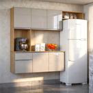 Kit Cozinha Suspensa Mel com Balcão 180cm Poquema Móveis