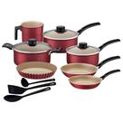 Kit Cozinha Tramontina 10 Peças Turim Em Alumínio Starflon Max Vermelho