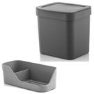 Kit Cozinha Trium Organizador Pia Porta Detergente Esponja + Lixeira 4,7 Litros - Ou
