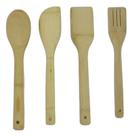 Kit Cozinha Utensílios De Em Bamboo 4 Peças Premium - Kasilar Import