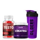Kit Creatina em Pó 300g com Testo Red 60 Cápsulas e Coqueteleira Olders