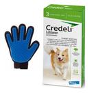 Kit Credeli Antipulgas Carrapatos de 11 A 22kg 3Comp. + Luva