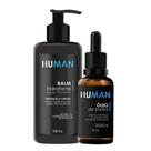 Kit Creme Balm Barba Hidratante Facial E óleo Hidratante Fortalecedor Amacia Human 30ml