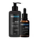 Kit Creme Balm Barba Hidratante Facial e Óleo Hidratante Fortalecedor Amacia Human 30ml