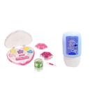 Kit Creme De Mão Fragrância Suave De Mirtilo e Paleta De Sombra Com Batom e Gloss Para Crianças E Adolescentes Fenzza