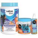 Kit Creme De Pentear + Gelatina + Óleo Salon Line Definição Natural