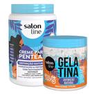 Kit Creme De Pentear Salon Line Definição Natural 1kg e Gelatina Salon Line 550g