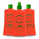 Kit Crescimento Capilar Tônico Capilar, Shampoo e Condicionador antiqueda e fortalecimento com Biotina, Cenoura, Pimenta e Urtiga.